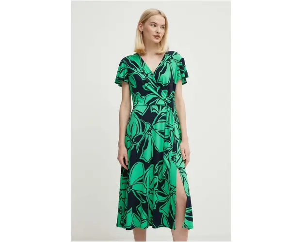 Joseph Ribkoff rochie culoarea verde, midi, evazati, 241052