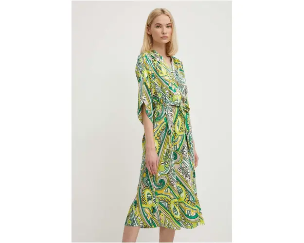 Joseph Ribkoff rochie culoarea verde, midi, evazati, 242208