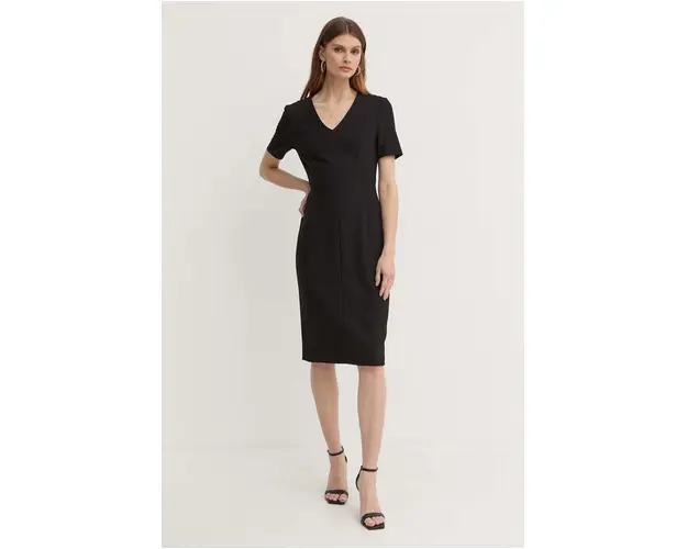 BOSS rochie culoarea negru, mini, mulata, 50493529