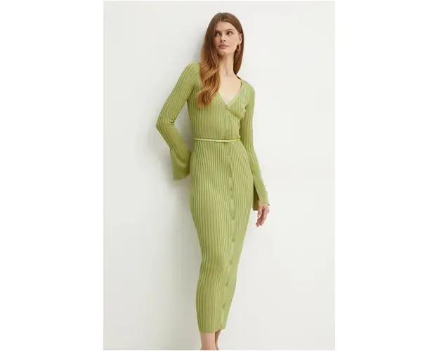Elisabetta Franchi rochie culoarea verde, maxi, mulata, AM61R41E2 NORBLIN