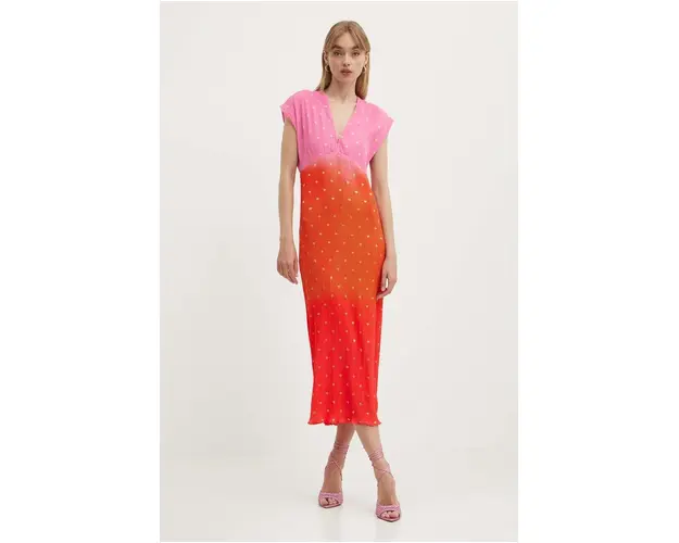 Never Fully Dressed rochie Elodie culoarea roz, maxi, drept, NFDDR1424