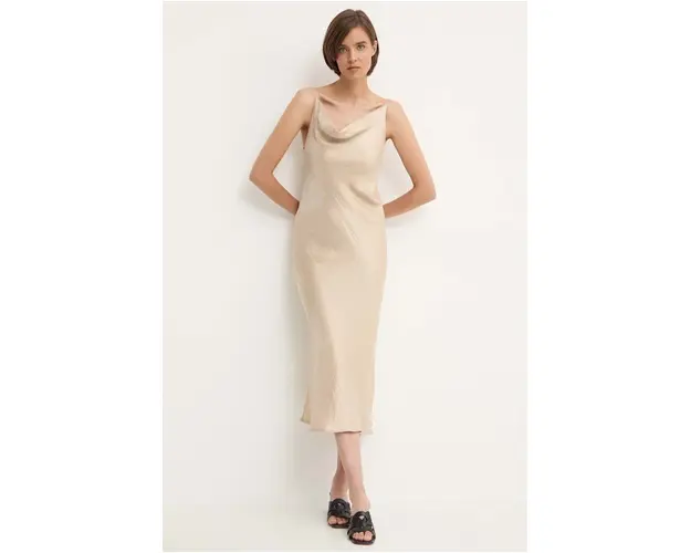 Sandro Ferrone rochie culoarea bej, maxi, mulata, SFS27XBDBURCH