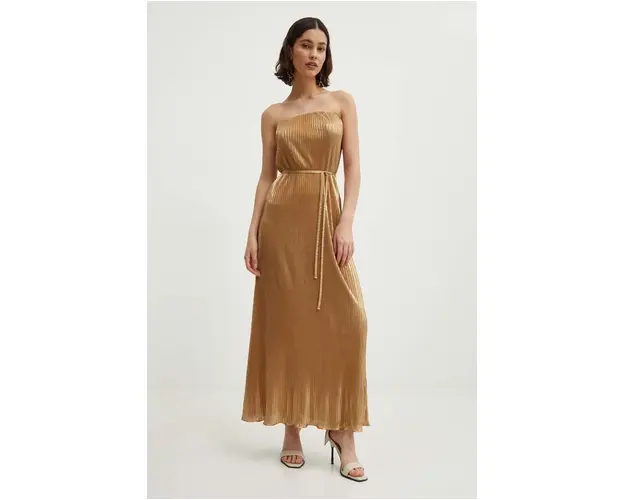 Never Fully Dressed rochie culoarea auriu, maxi, drept, NFDDR1401