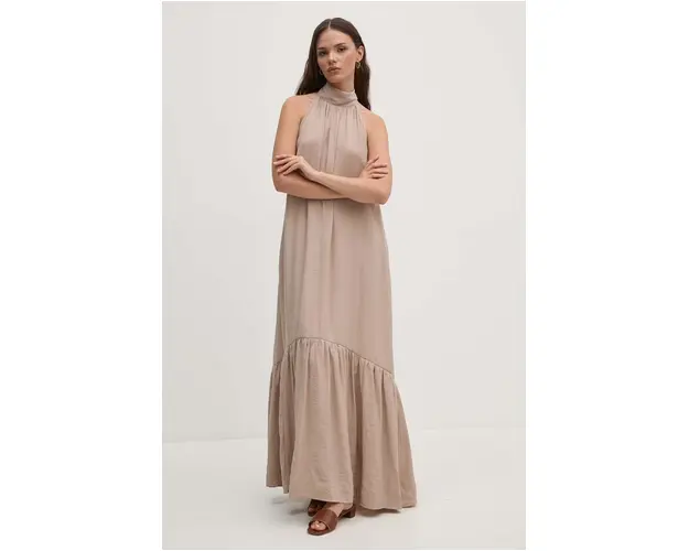 Sandro Ferrone rochie culoarea bej, maxi, evazati, SFS15XBDISIDORO