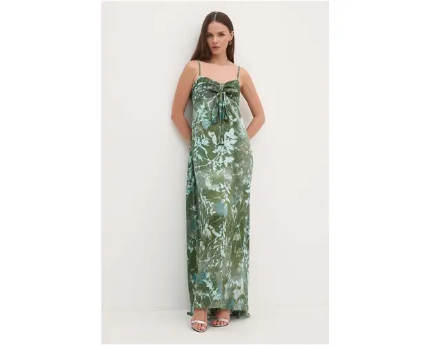 Sandro Ferrone rochie culoarea verde, maxi, evazati, SFS32XBDMAIS