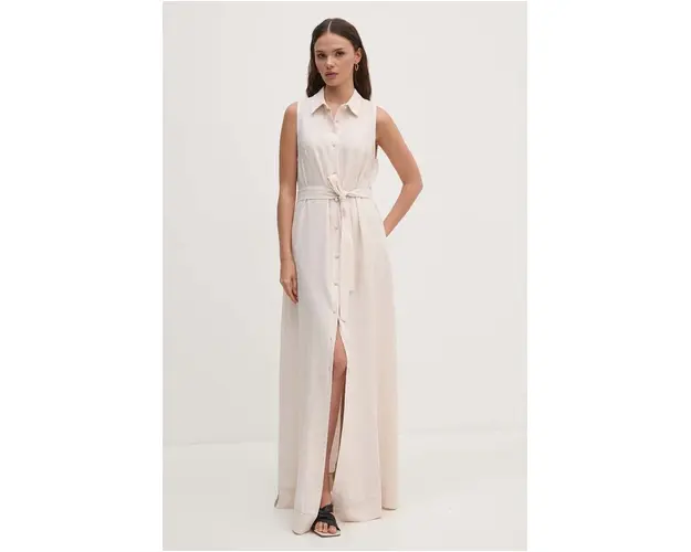 Sandro Ferrone rochie din in culoarea roz, maxi, evazati, SFS7XBDMISA