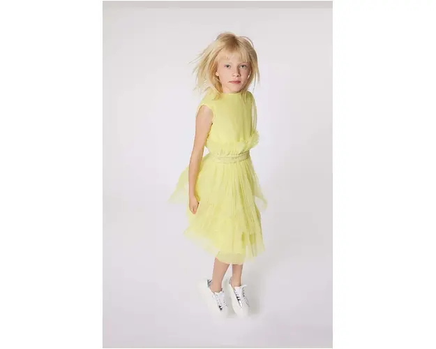 Karl Lagerfeld rochie fete culoarea galben, mini, evazati