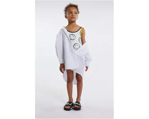 Marc Jacobs rochie din bumbac pentru copii culoarea alb, mini, oversize