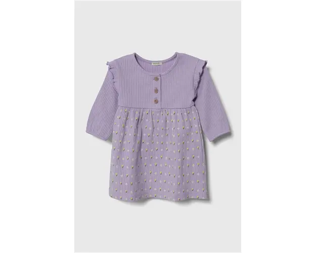 United Colors of Benetton rochie bebe culoarea violet, mini, evazati
