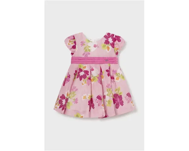 Mayoral rochie de in pentru bebelusi culoarea roz, mini, evazati