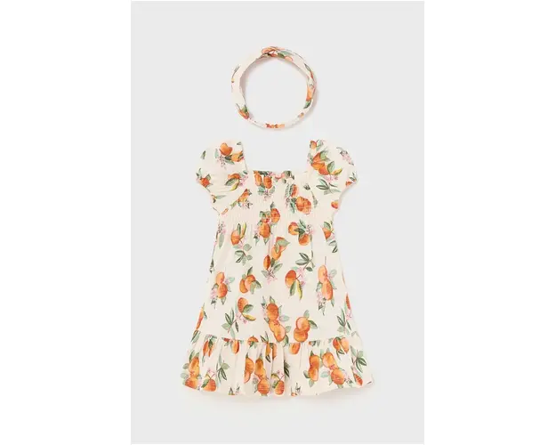 Mayoral rochie din bumbac pentru bebelusi culoarea portocaliu, mini, evazati