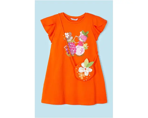 Mayoral rochie din bumbac pentru copii culoarea portocaliu, mini, evazati