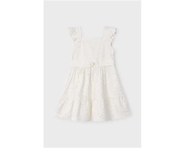 Mayoral rochie din bumbac pentru copii culoarea bej, mini, evazati