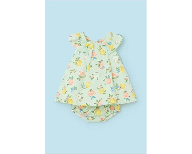 Mayoral Newborn rochie din bumbac pentru bebelusi culoarea verde, mini, evazati