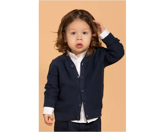 Coccodrillo cardigan bebe culoarea albastru marin, light