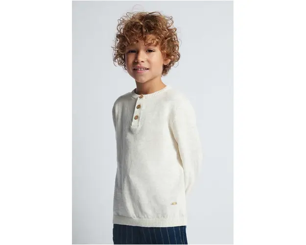 Mayoral pulover cu amestec de in pentru copii culoarea bej, light