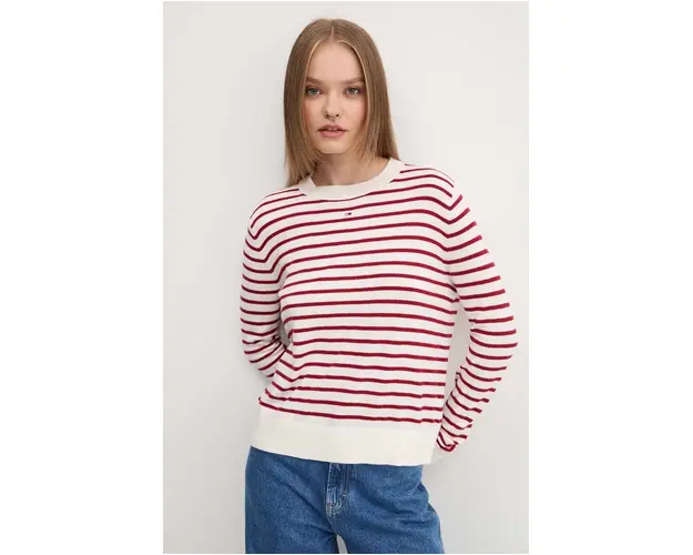 Tommy Jeans pulover femei, culoarea rosu, light, DW0DW17254