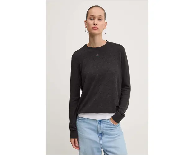 Tommy Jeans pulover femei, culoarea negru, light