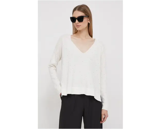 Pepe Jeans pulover din amestec de lana FAYE femei, culoarea bej, light