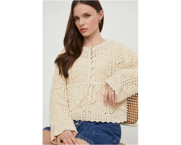 Pepe Jeans pulover GAELLE femei, culoarea bej, light