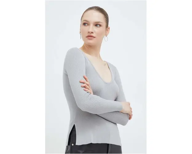 Max Mara Leisure pulover femei, culoarea argintiu, light 2416360000000