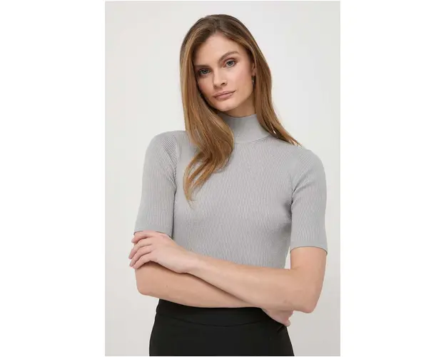 Max Mara Leisure pulover femei, culoarea gri, light, cu guler 2416360000000