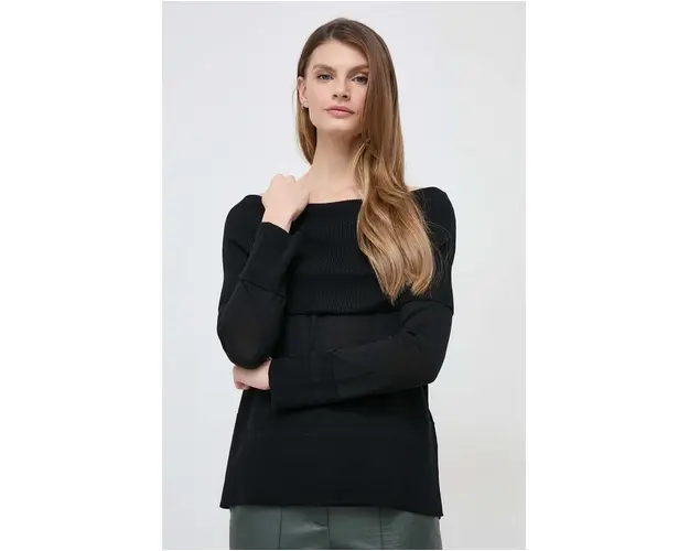 Max Mara Leisure pulover de lana femei, culoarea negru, light 2416360000000