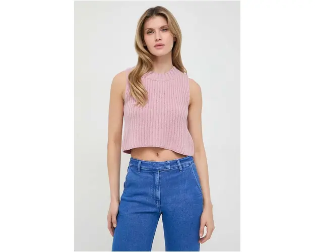 Weekend Max Mara vesta de lana culoarea roz, light 2415350000000