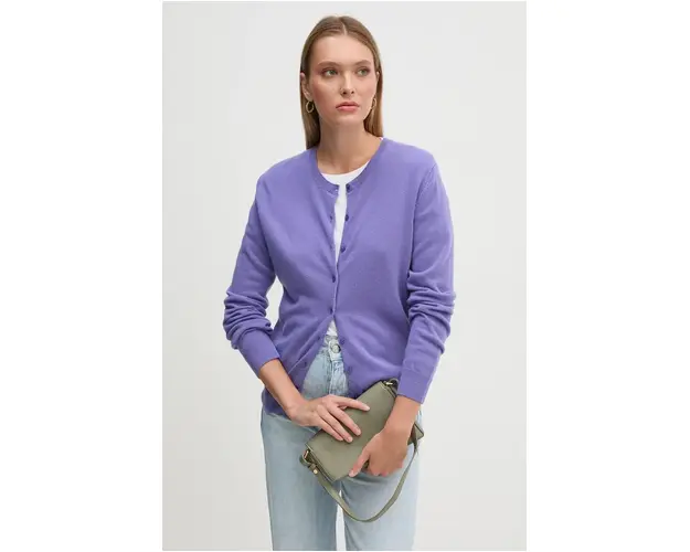 United Colors of Benetton cardigan din lana culoarea violet, light