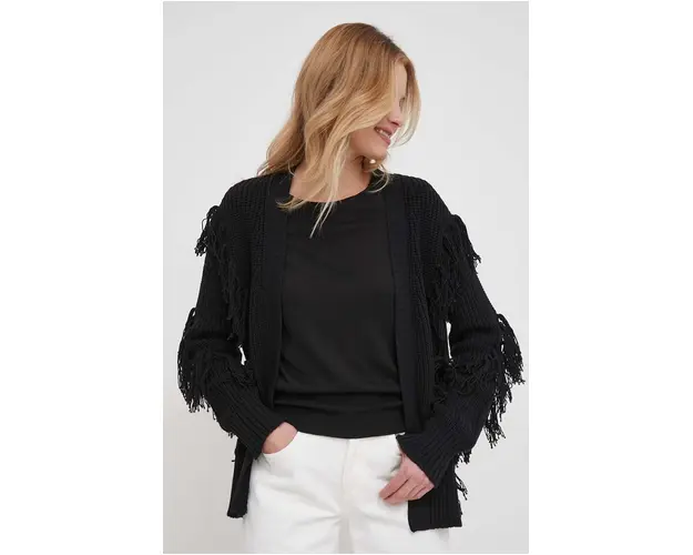 Sisley cardigan femei, culoarea negru, light