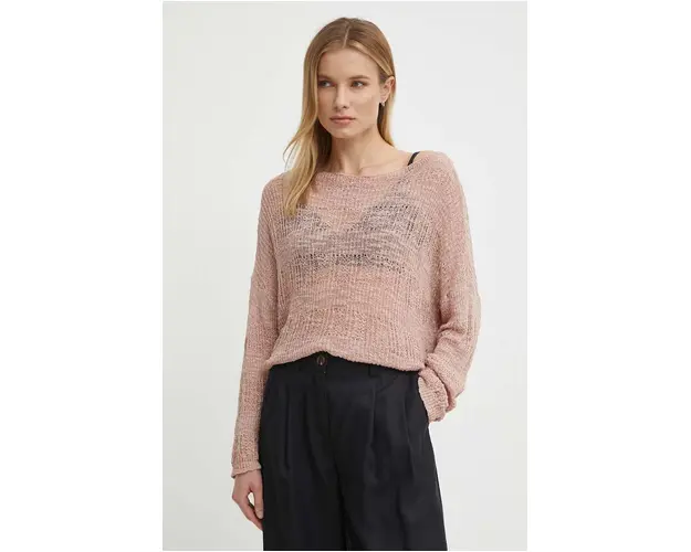Sisley pulover femei, culoarea roz, light