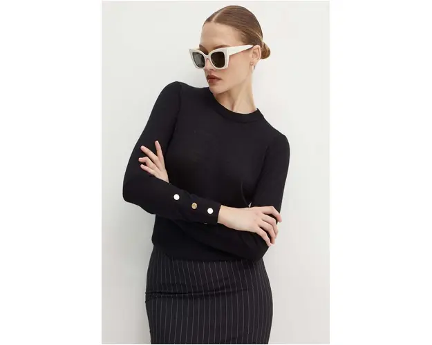 MICHAEL Michael Kors pulover de lana femei, culoarea negru, light