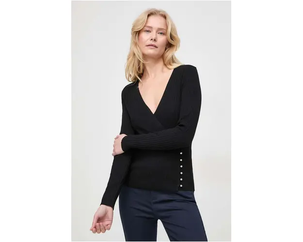 Morgan pulover femei, culoarea negru, light