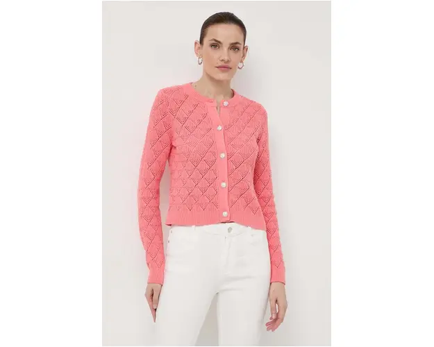 Morgan cardigan din bumbac culoarea roz, light