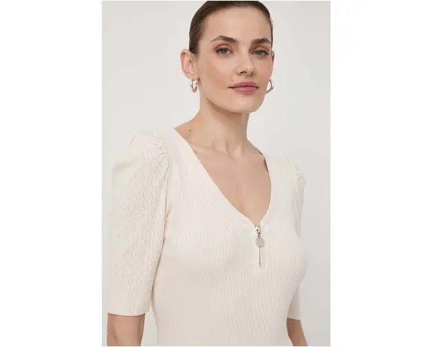 Morgan pulover femei, culoarea bej, light