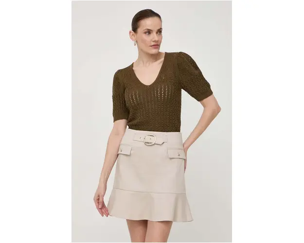 Morgan pulover de bumbac culoarea verde, light