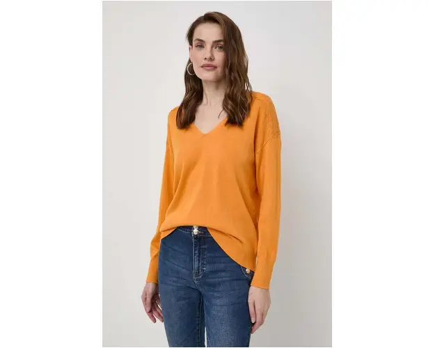 Morgan pulover femei, culoarea portocaliu, light