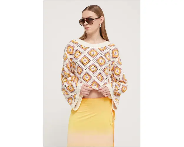 Desigual pulover femei, culoarea bej, light