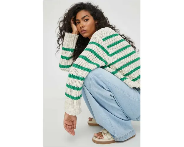 MUNTHE pulover femei, culoarea bej, calduros