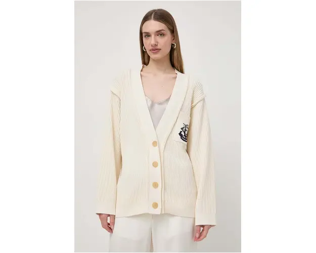Victoria Beckham cardigan cu amestec de matase culoarea bej 1224KJU005604A
