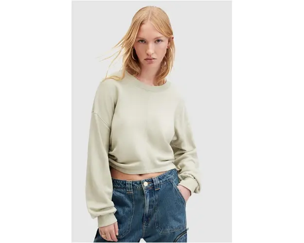 AllSaints hanorac de bumbac MIRA culoarea galben, neted