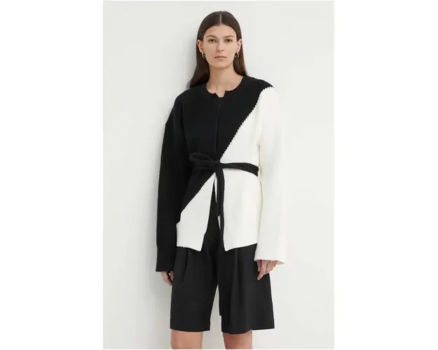 AERON cardigan CONCH femei, culoarea negru, calduros, AW24RSPU243485