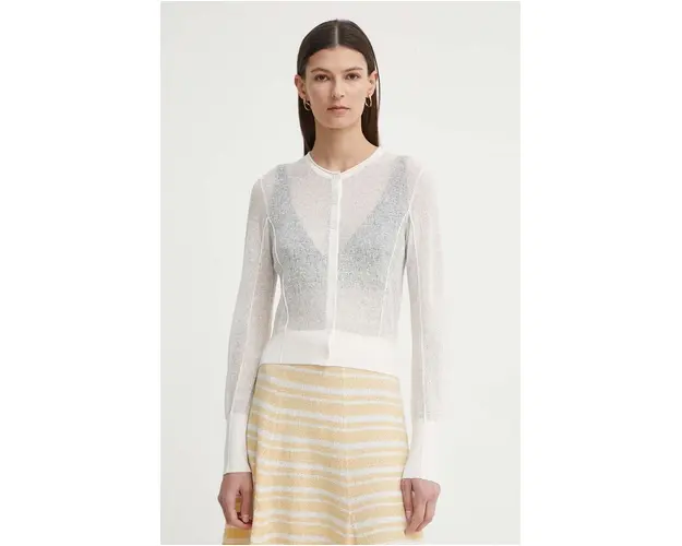 AERON cardigan cu amestec de in CONSTANT culoarea bej, light, AW24RSPU237489