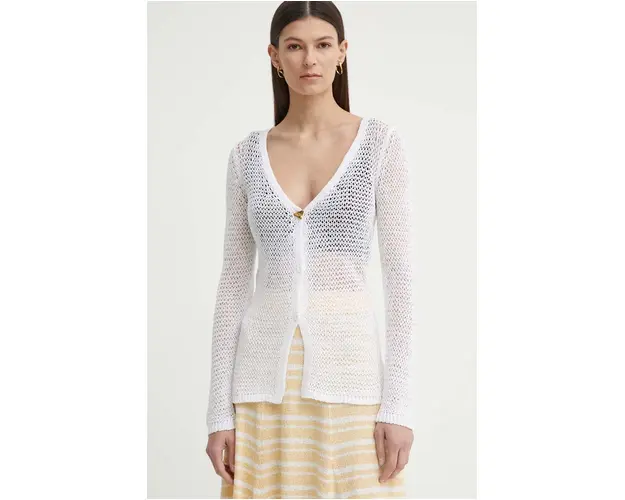 AERON cardigan din bumbac CRAVE culoarea alb, light, AW24SSPU239503