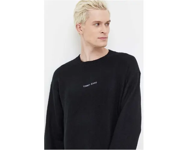 Tommy Jeans pulover barbati, culoarea negru DM0DM18360