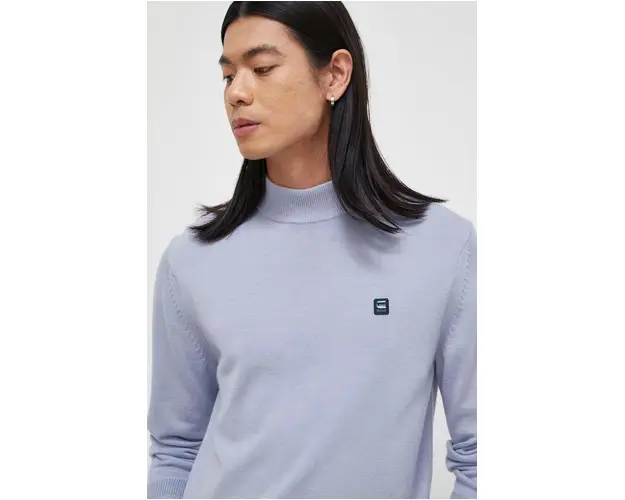 G-Star Raw pulover barbati, culoarea violet, light, cu guler