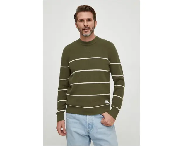 Pepe Jeans pulover de bumbac culoarea verde, light