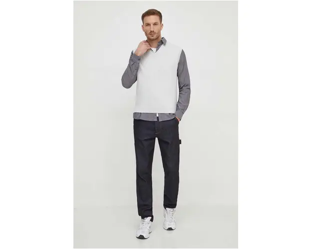 Sisley pulover barbati, culoarea gri, light