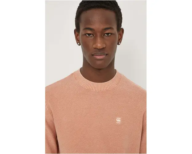 G-Star Raw pulover de bumbac culoarea portocaliu, light