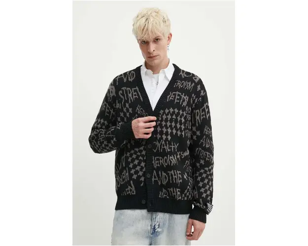 KSUBI cardigan din bumbac heroism cardigan culoarea negru, MPS24KW005